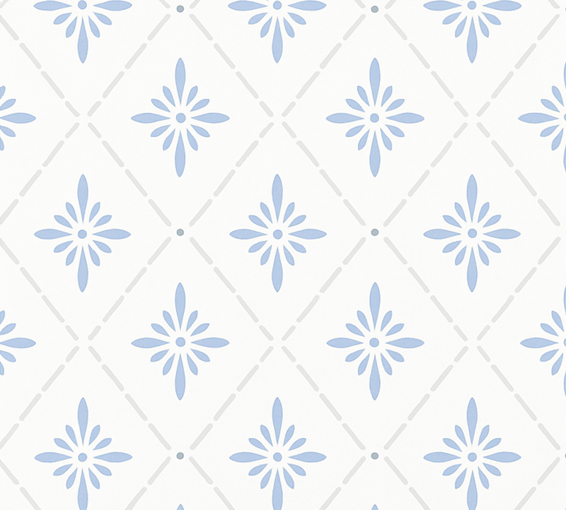 Χαλιά κουζίνας μπλε ρόμβοι πλακίδια - TenStickers