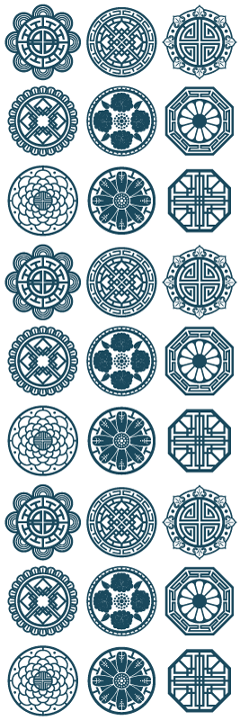 Χαλί γεωμετρικού σχεδιασμού κορεατικών σχημάτων - TenStickers