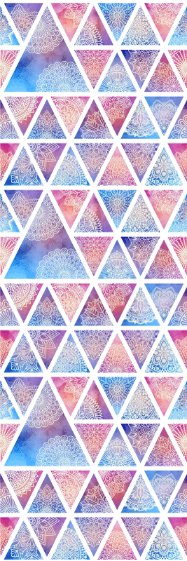 Χαλί γεωμετρικού σχεδιασμού με εθνολογικά λουλούδια τρίγωνα - TenStickers