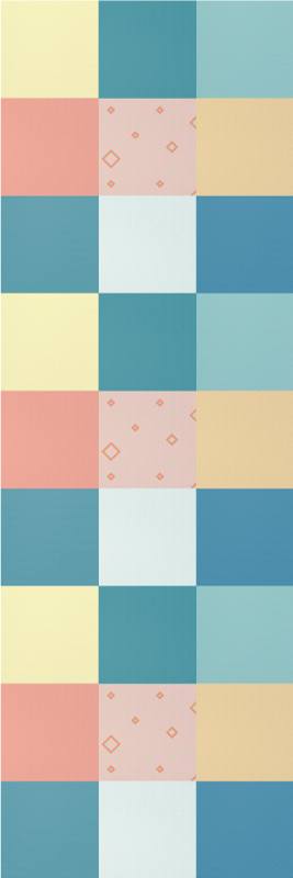 Χαλί γεωμετρικού σχεδιασμού πολύχρωμο ρετρό μοτίβο - TenStickers