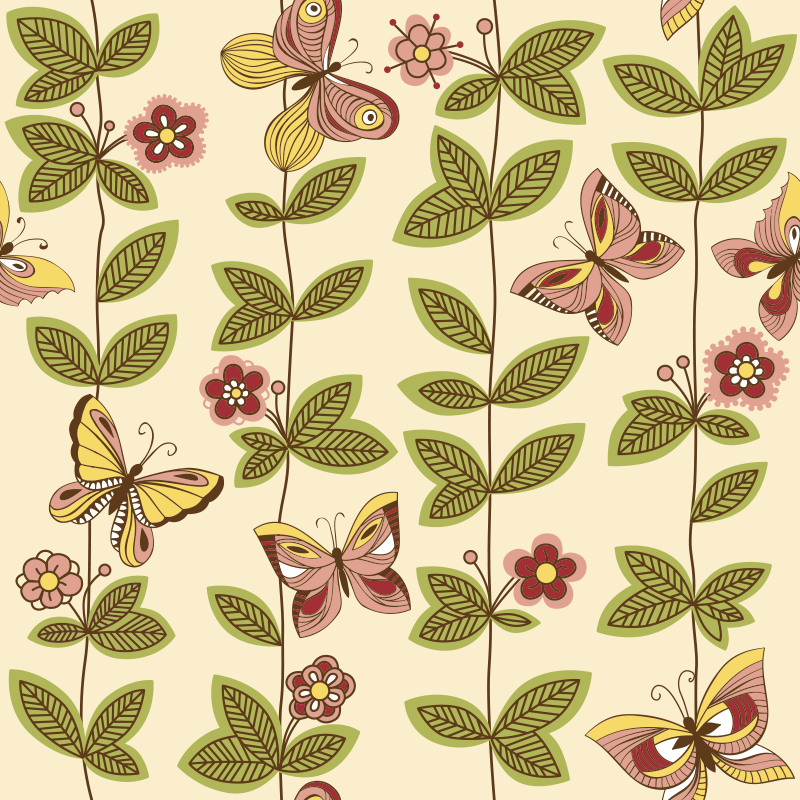 Χαλί κρεβατοκάμαρας πεταλούδες - TenStickers