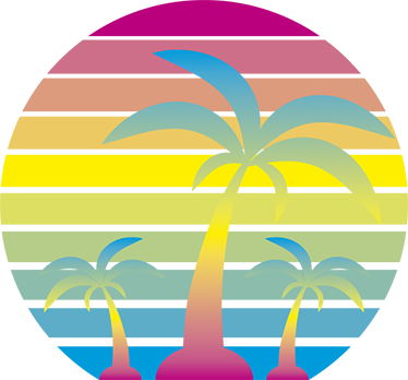 Χαλί φύσης με ηλιοβασίλεμα 80's vintage - TenStickers