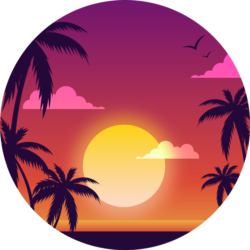Χαλί φύσης ηλιοβασίλεμα 70's - TenStickers
