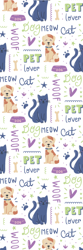 Χαλί κρεβατοκάμαρας υπέροχο πολύχρωμο σχέδιο με σκύλους - TenStickers