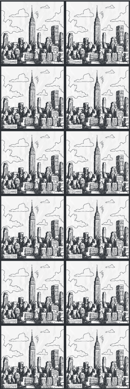 Χαλί κρεβατοκάμαρας nyc σκίτσο κολάζ - TenStickers