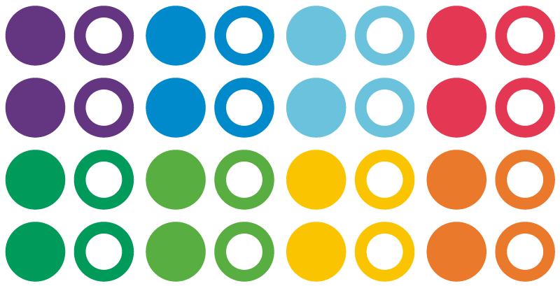 Χαλί γεωμετρικού σχεδιασμού με κύκλους ουράνιου τόξου - TenStickers