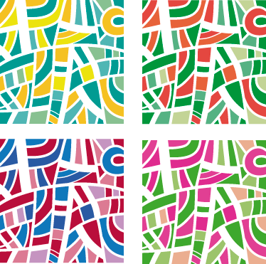 Χαλί γεωμετρικού σχεδιασμού πολύχρωμες πλακίδες - TenStickers