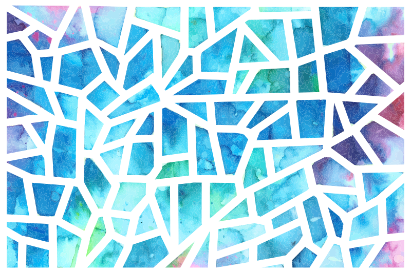 Χαλί γεωμετρικού σχεδιασμού με γυάλινο μωσαϊκό τριγώνων - TenStickers