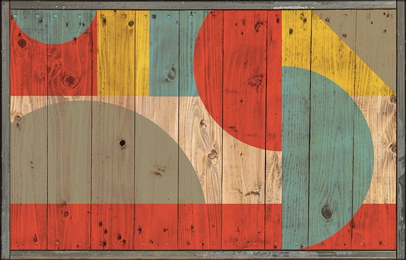 Χαλί γεωμετρικού σχεδιασμού με ξύλο - TenStickers