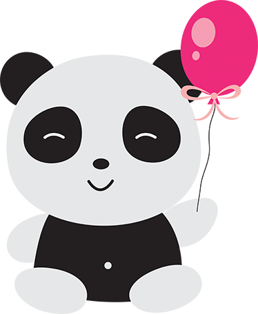 Παιδικό χαλί δαπέδου με αρκουδάκι panda και ροζ μπαλόνι - TenStickers