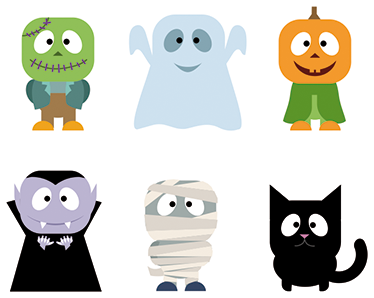 Παιδικό χαλί δαπέδου με αυτοκόλλητα τέρατα halloween - TenStickers