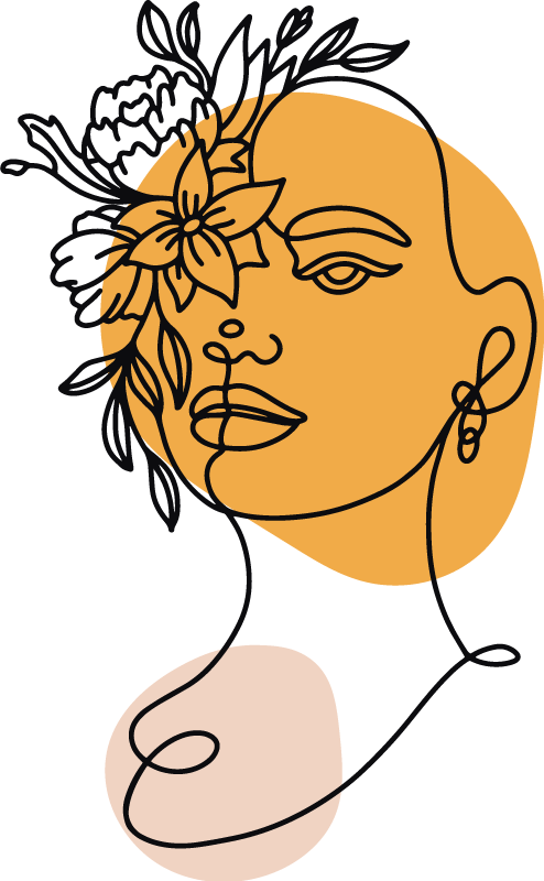 Χαλί κρεβατοκάμαρας μινιμαλιστική απεικόνιση γυναίκας - TenStickers