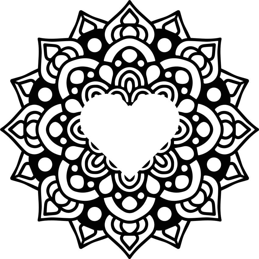 Χαλί κρεβατοκάμαρας Μαντάλα με καρδιά - TenStickers