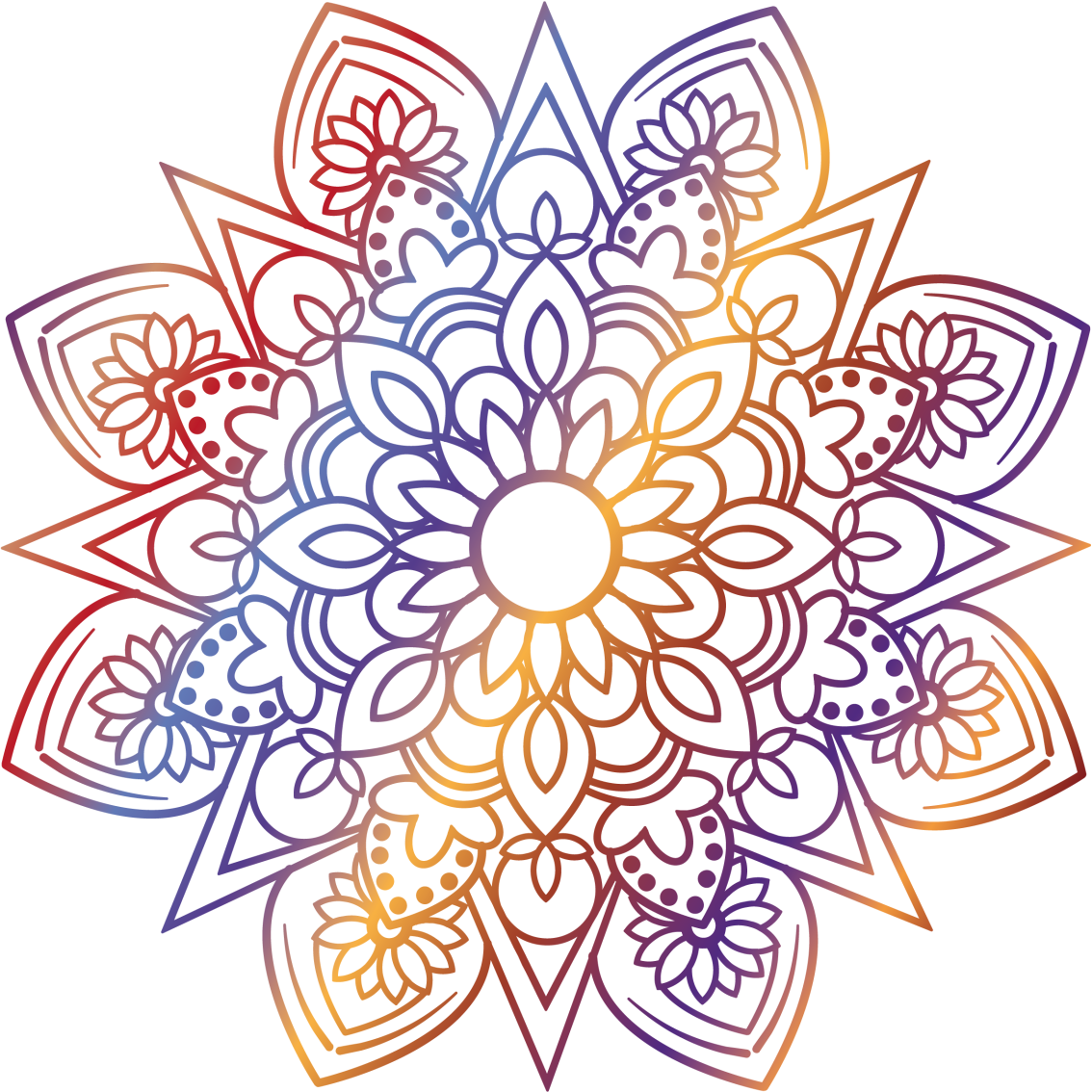 Χαλί κρεβατοκάμαρας ζωντανό φλογερό μαντάλα - TenStickers