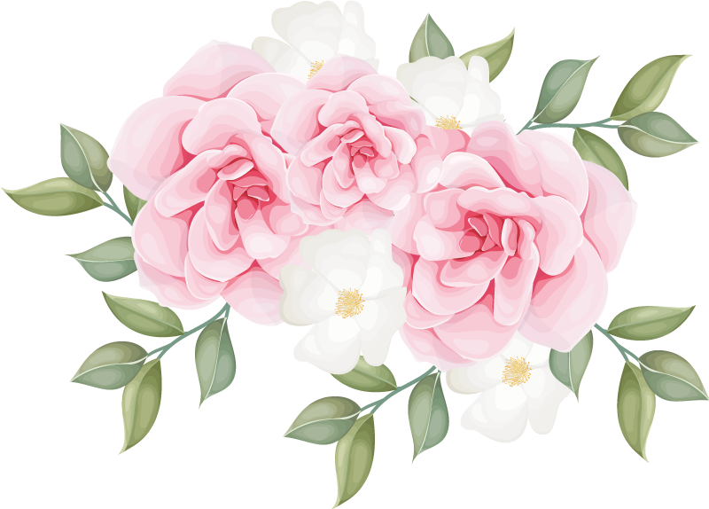 Χαλί κρεβατοκάμαρας με κομψά λουλούδια σε ροζ - TenStickers