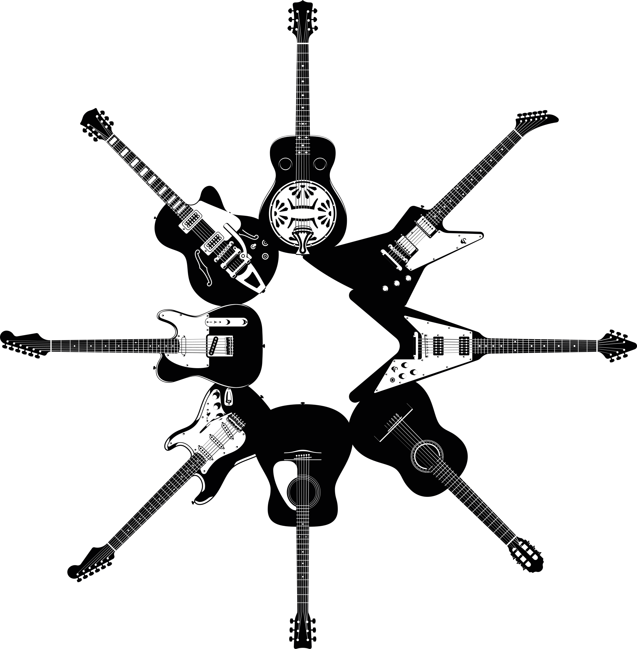 Χαλί κρεβατοκάμαρας κιθάρες σε κύκλο - TenStickers