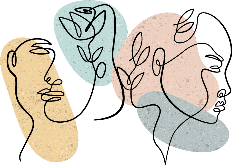 Χαλί κρεβατοκάμαρας με σχέδια γυναικείων προσώπων - TenStickers