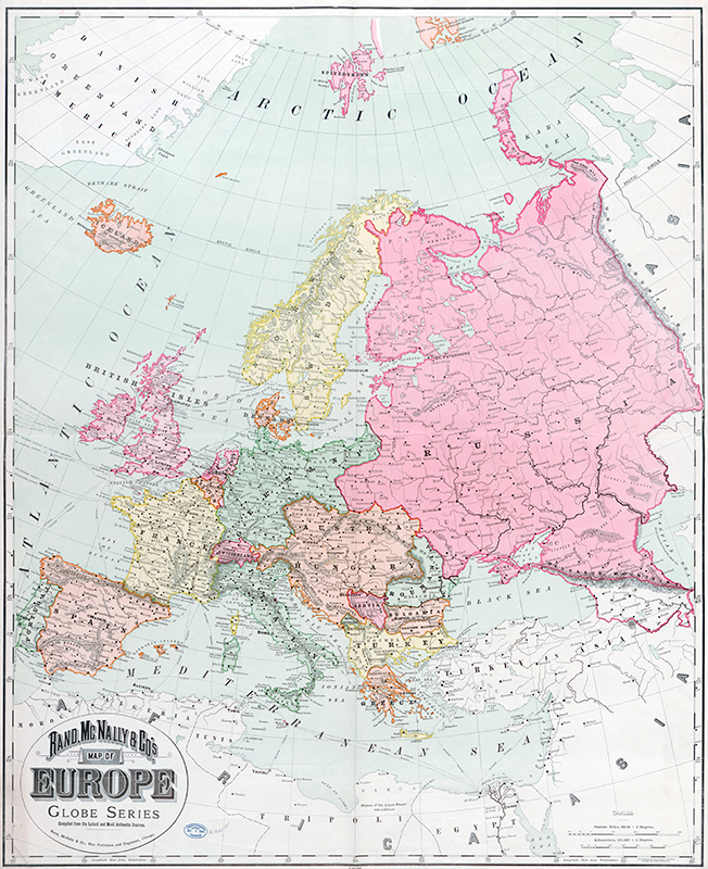 Χαλί παγκόσμιου χάρτη χάρτης Ευρώπης 1900 - TenStickers