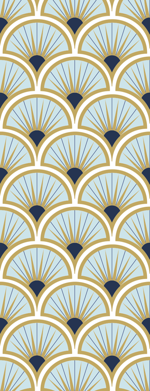 Χαλάκι μπάνιου σε αποχρώσεις μπλε art deco - TenStickers