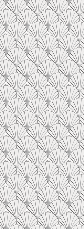 Χαλάκι μπάνιου σχέδιο λευκών κοχυλιών art deco - TenStickers