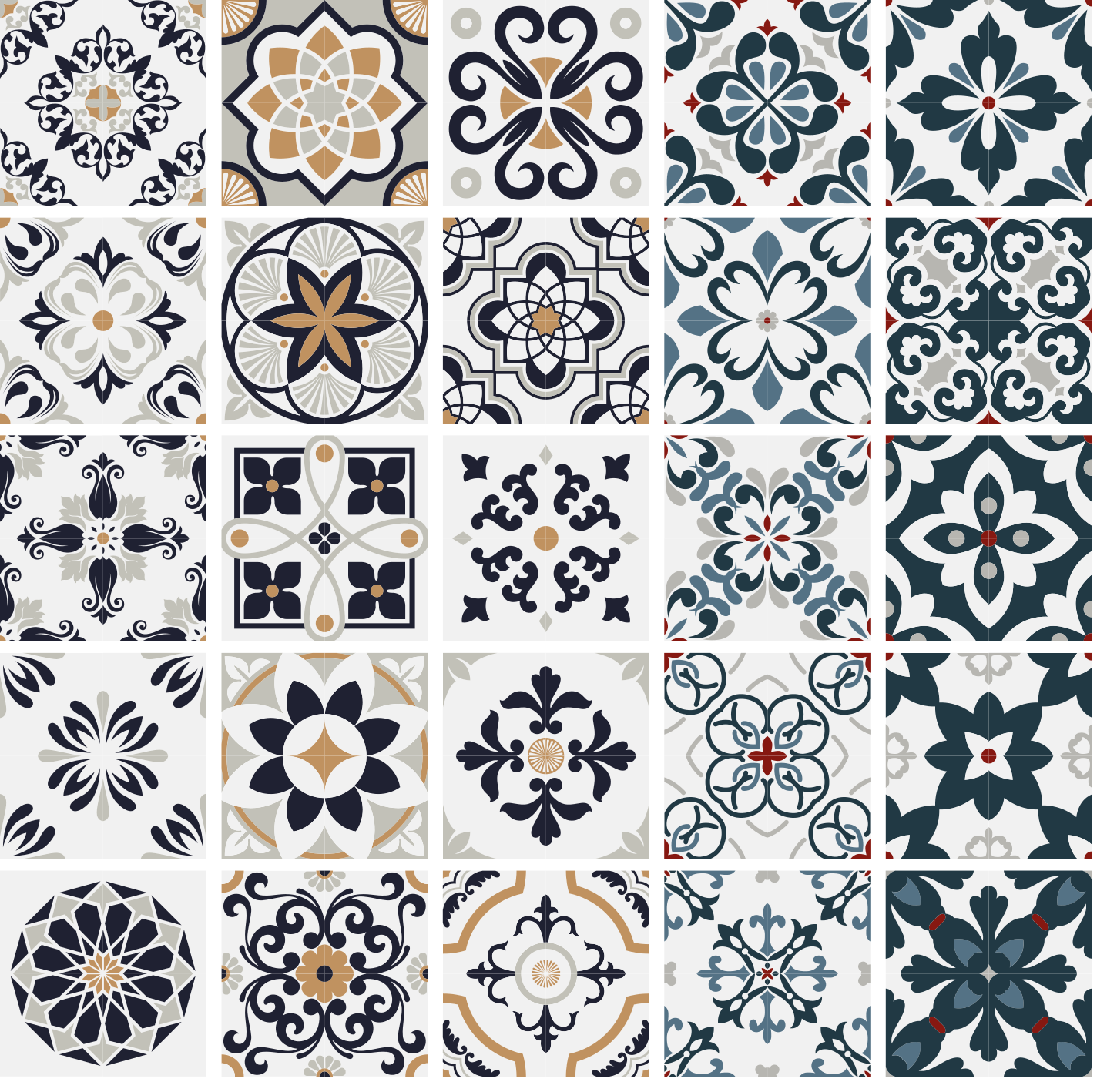 Χαλιά κουζίνας αυτοκόλλητα vintage πλακιδίων - TenStickers