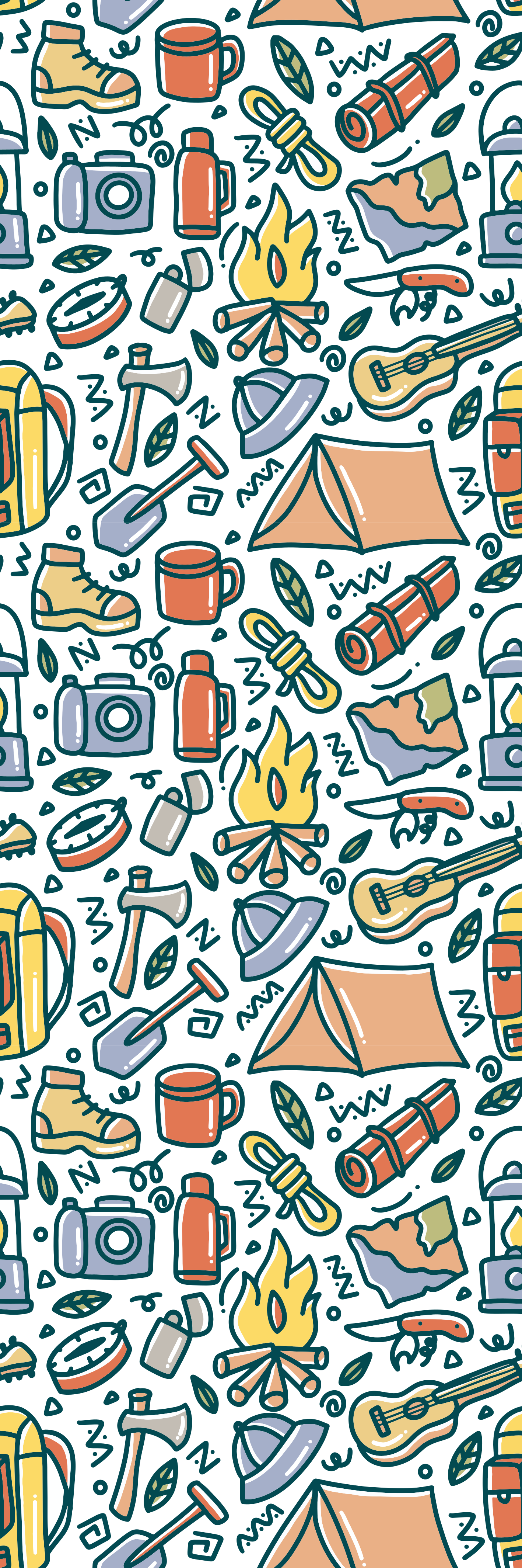 Χαλί κρεβατοκάμαρας με σχέδια βουνών και κατασκήνωσης - TenStickers