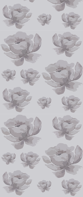 Χαλί κρεβατοκάμαρας με γκρι λουλουδάτο σχέδιο 80's - TenStickers