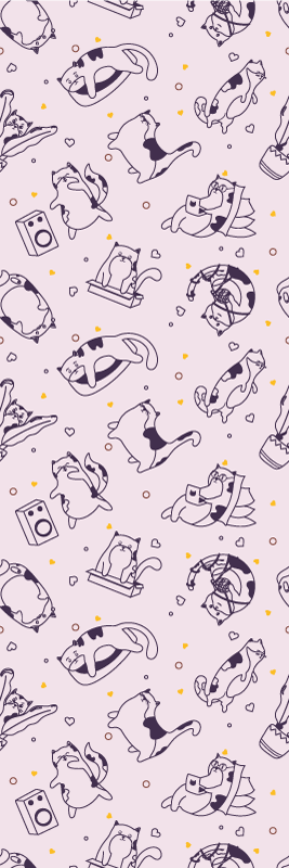 Χαλί κρεβατοκάμαρας με σχέδιο μουσικής γάτας - TenStickers