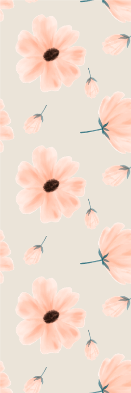 Χαλί κρεβατοκάμαρας με μεγάλο λουλούδι σε μπεζ φόντο - TenStickers