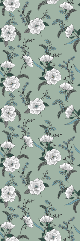 Χαλί κρεβατοκάμαρας όμορφο λευκό δέντρο μαγνόλιας - TenStickers