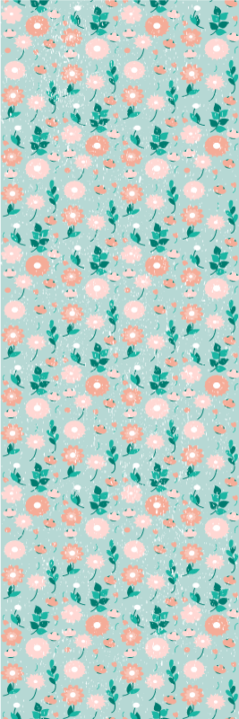 Χαλί κρεβατοκάμαρας μπλε λουλούδια shabby chic - TenStickers