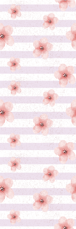 Χαλί κρεβατοκάμαρας shabby chic με κατακόρυφες ροζ γραμμές - TenStickers