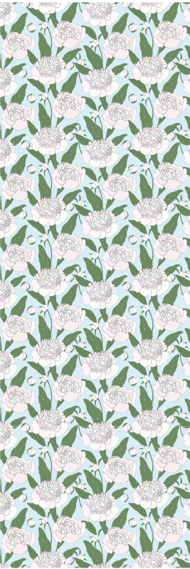 Χαλί κρεβατοκάμαρας λευκά λουλούδια grandmillenial - TenStickers