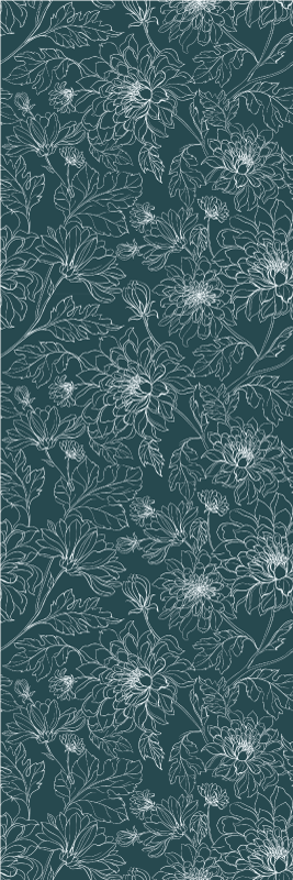 Χαλί κρεβατοκάμαρας με λευκά λουλούδια grandmillenial - TenStickers