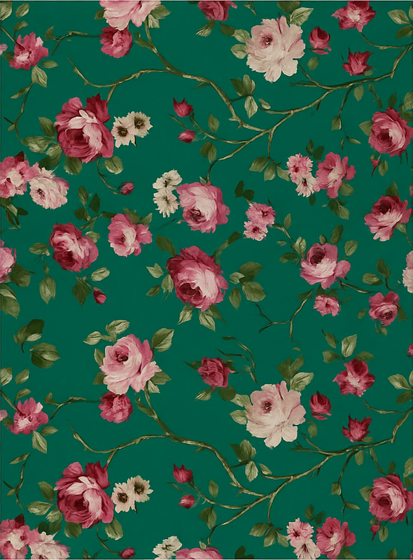 Χαλί κρεβατοκάμαρας σχέδιο λουλουδιών σε ζωγραφισμένα δέντρα - TenStickers