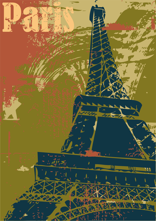 Χαλί κρεβατοκάμαρας με πόστερ διακοσμητικού βινυλίου Παρίσι - TenStickers