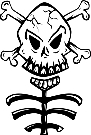 Χαλί κρεβατοκάμαρας διακοσμητικό με κρανίο και κορμό - TenStickers