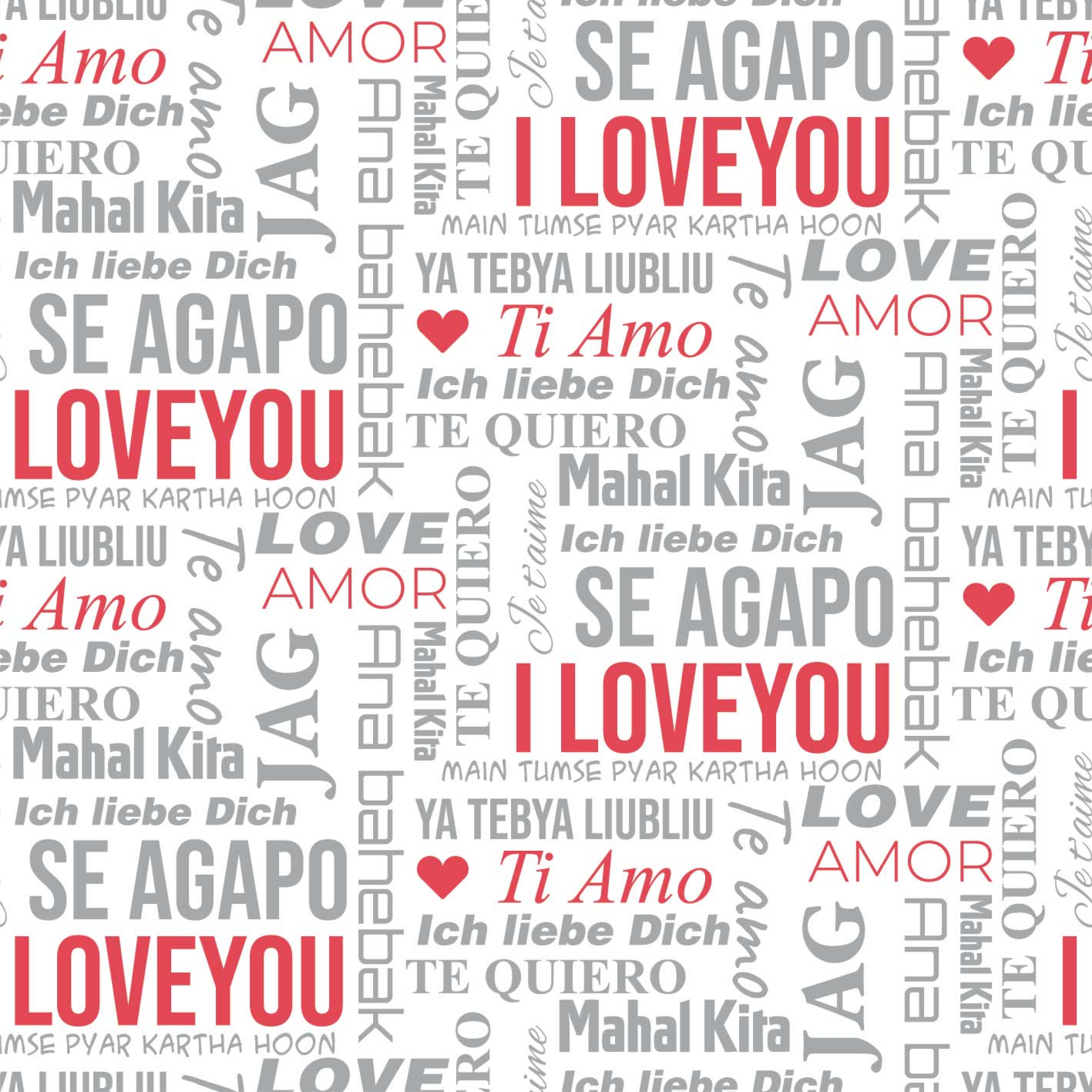 Χαλιά βινυλίου με φράσεις "Σ' αγαπώ" σε διάφορες γλώσσες - TenStickers