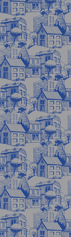 Βινταζέ χαλί από βινύλιο με vintage προσόψεις - TenStickers