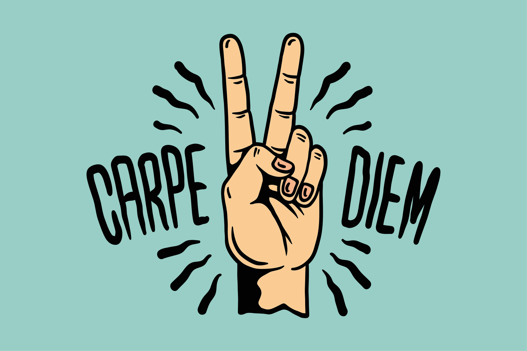 Χαλιά βινυλίου με φράσεις χέρι ειρήνης carpe diem - TenStickers