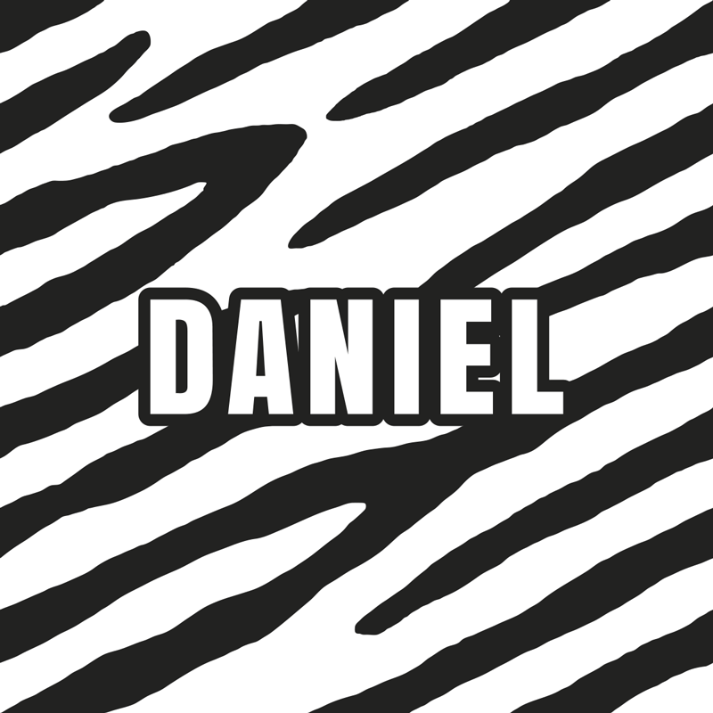 εξατομικευμένο χαλί βινυλίου ζέβρα με όνομα - TenStickers