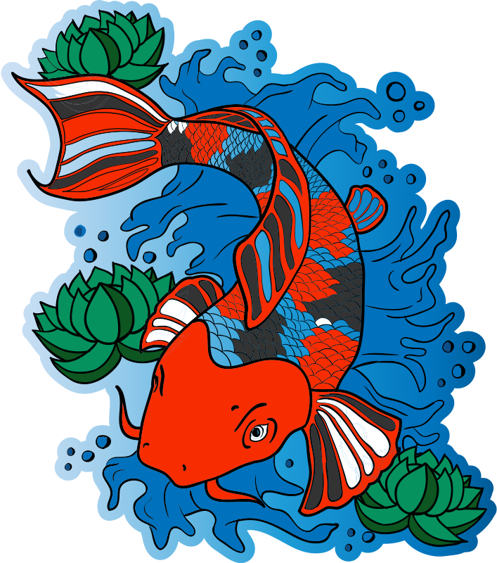 Koi fish design χαλί από βινύλιο ζώων - TenStickers