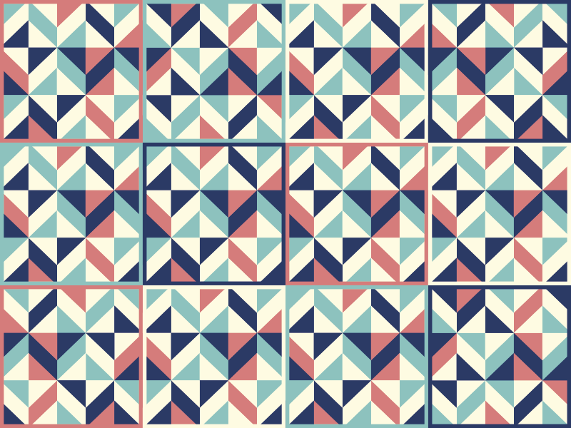 πολύχρωμο ρομβοειδές γεωμετρικό χαλί βινυλίου - TenStickers