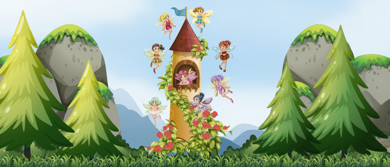 υπέροχο χαλί βινυλίου παραμύθι για μωρά - TenStickers