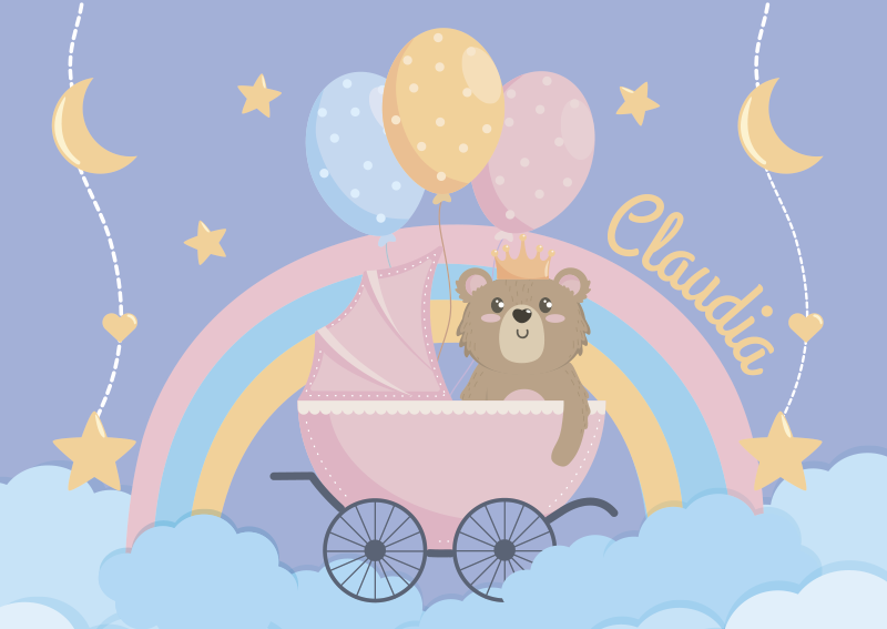 εξατομικευμένη κουβέρτα μωρών αρκούδας - TenStickers