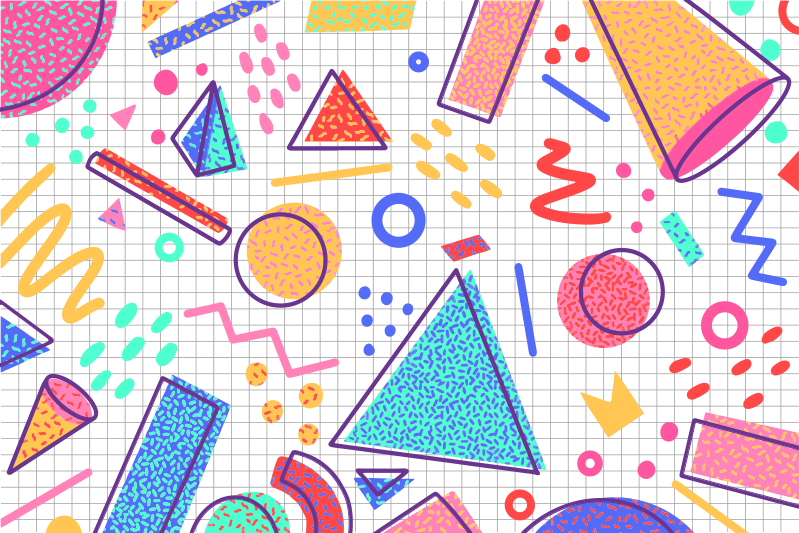 ρετρό στυλ μέμφις γεωμετρικό χαλί βινυλίου - TenStickers