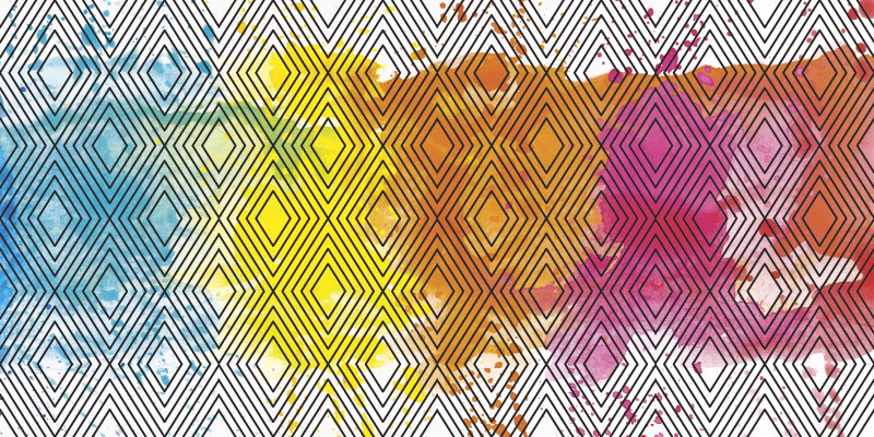 βινυλίου χαλί γεωμετρικά ακουαρέλα διαμάντια - TenStickers