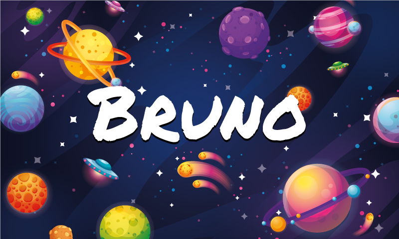 σύμπαν και πλανήτες χαλί βινυλίου με όνομα - TenStickers