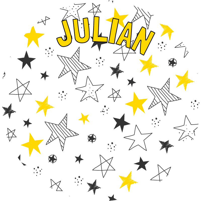 υπέροχο στρογγυλό εξατομικευμένο χαλί βινυλίου με αστέρια - TenStickers