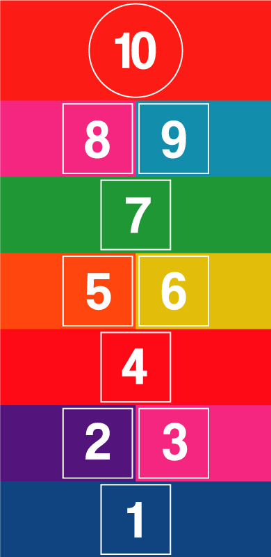 πολύχρωμο κουβέρτα βινυλίου κουτσό - TenStickers